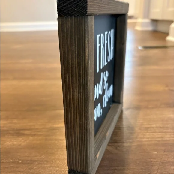 So Fresh and So Clean Wooden Framed Sign - Black & White - Picture 3 of 5
